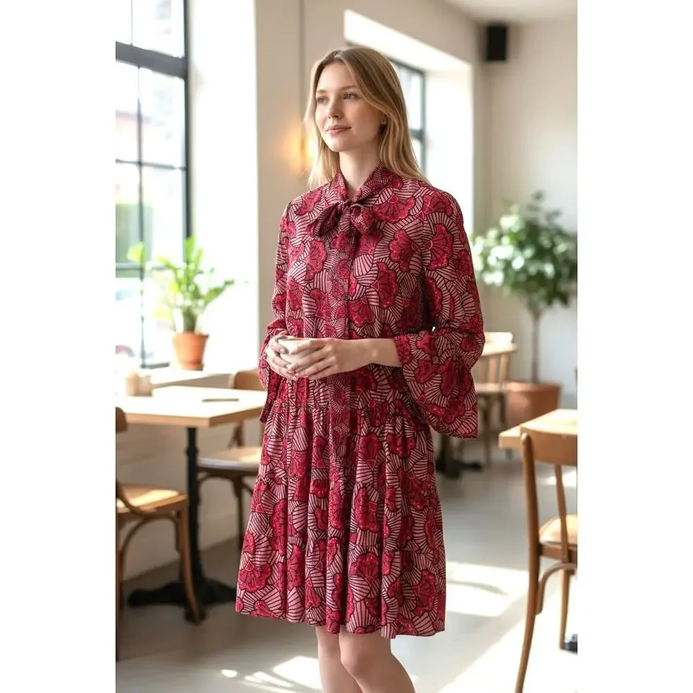 alexis red floral dress Alexis Elizavetta Mini Dress in Red Floral Fan S